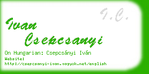 ivan csepcsanyi business card